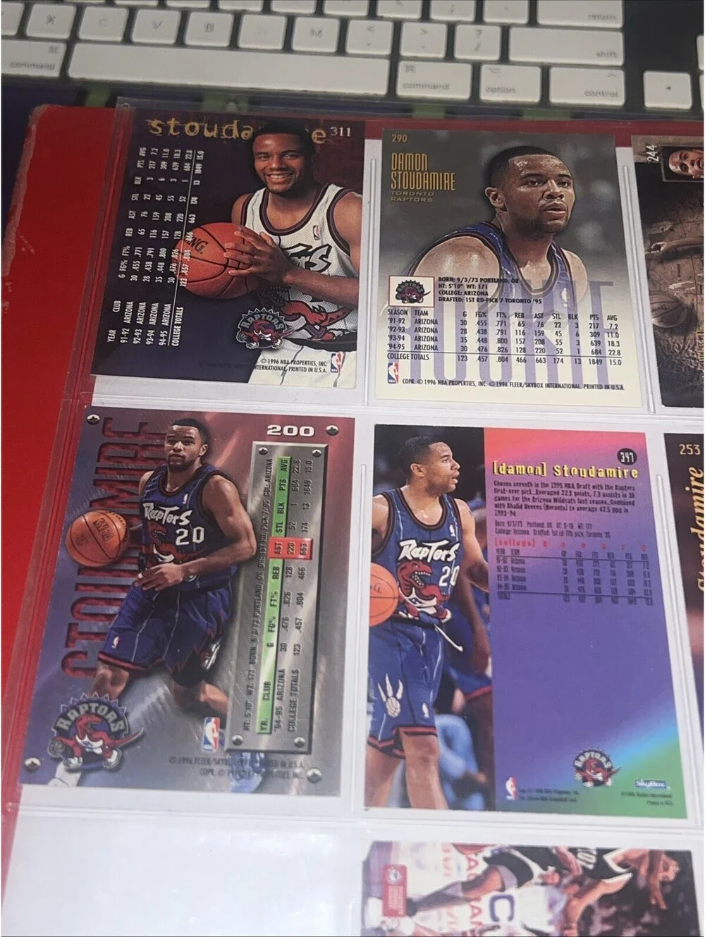 Lot Of 8 1995–96 rookie cards  Toronto Raptors Damon Stoudamire Basketball